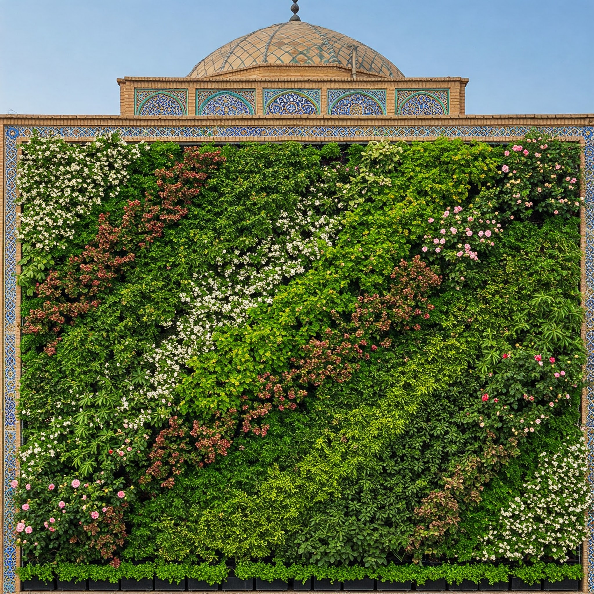 دیوار سبز خزه‌ای